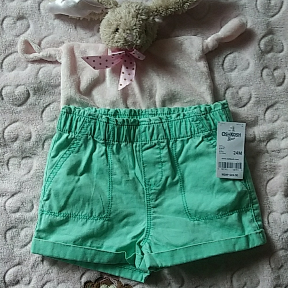 Oshkosh Toddlers Shorts Light Green Size 24 Months NWT